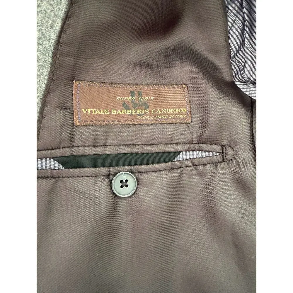 Banana Republic Blazer 42R Gray VBC Super 120s Wool Sport Coat Italian Fabric
